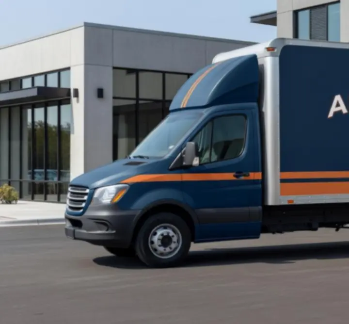 Verhuiswagen van Web B.V. gereed voor transport
